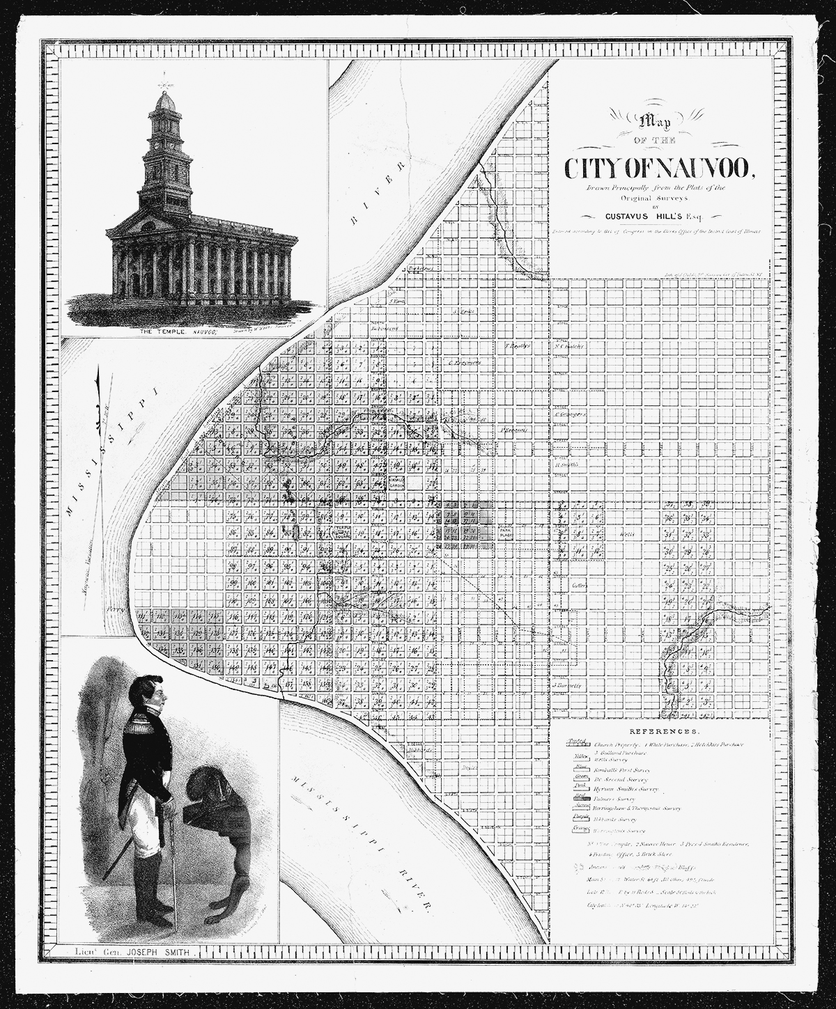 Gustavus Hills draftsman J Childs lithographer Map of the City of Nauvoo - photo 4