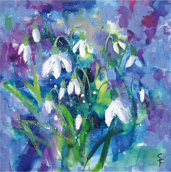 Snowdrops Heavy body acrylics on canvas 20 20cm 8 8in Snowdrops Inks - photo 11