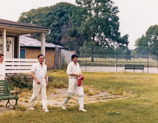 Harold and Tom Stoppard as the wicket keeper with his celebrated red gloves - photo 5