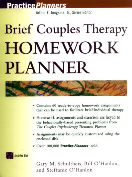 Gary M. Schultheis - Brief Couples Therapy Homework Planner (PracticePlanners)