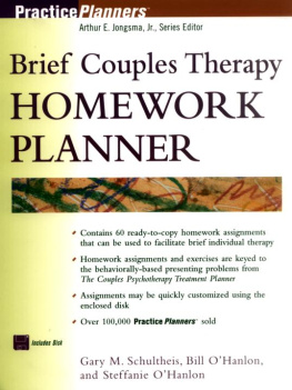 Gary M. Schultheis Brief Couples Therapy Homework Planner (PracticePlanners)