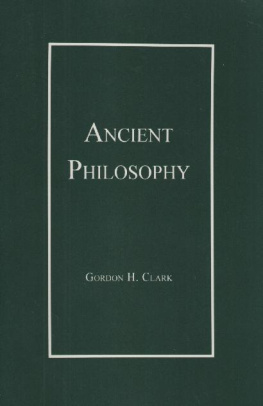 Gordon Haddon Clark Ancient philosophy