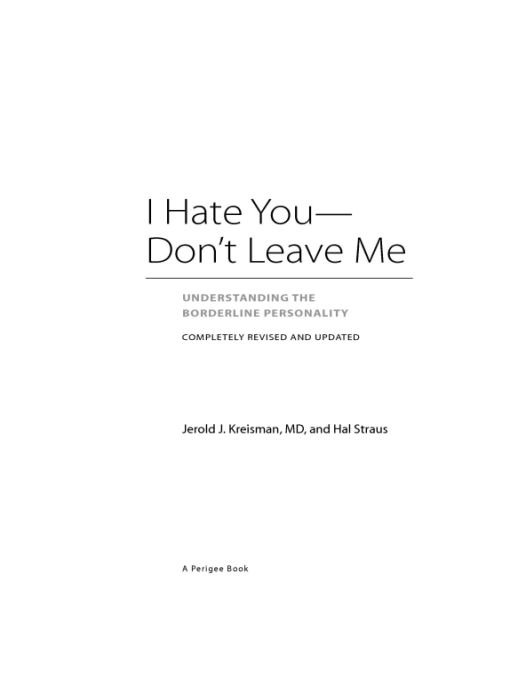 Table of Contents I Hate YouDont Leave Me was the first book to introduce - photo 1