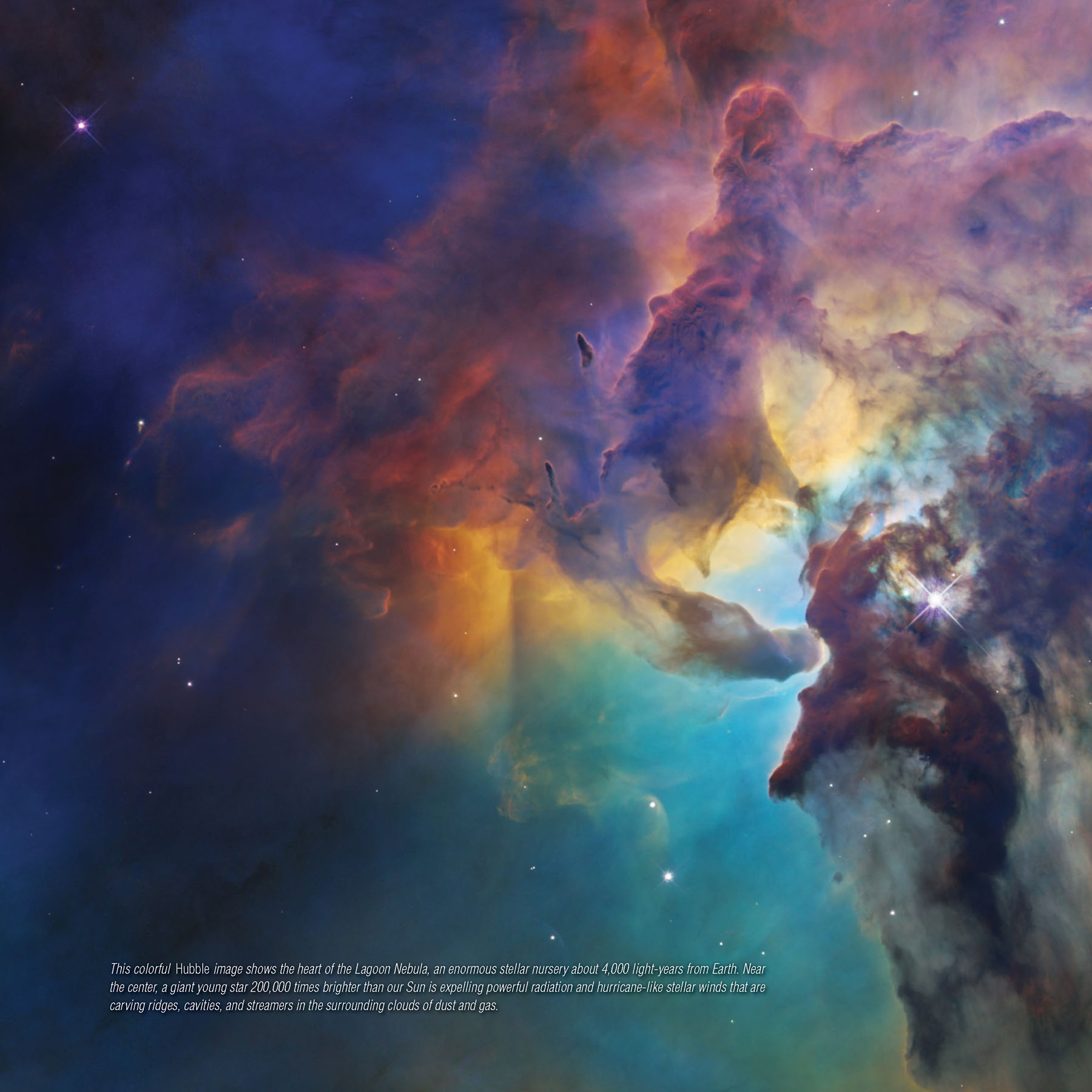 This colorful Hubble image shows the heart of the Lagoon Nebula an enormous - photo 6