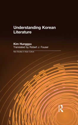 Hung-Gyu Kim Understanding Korean Literature