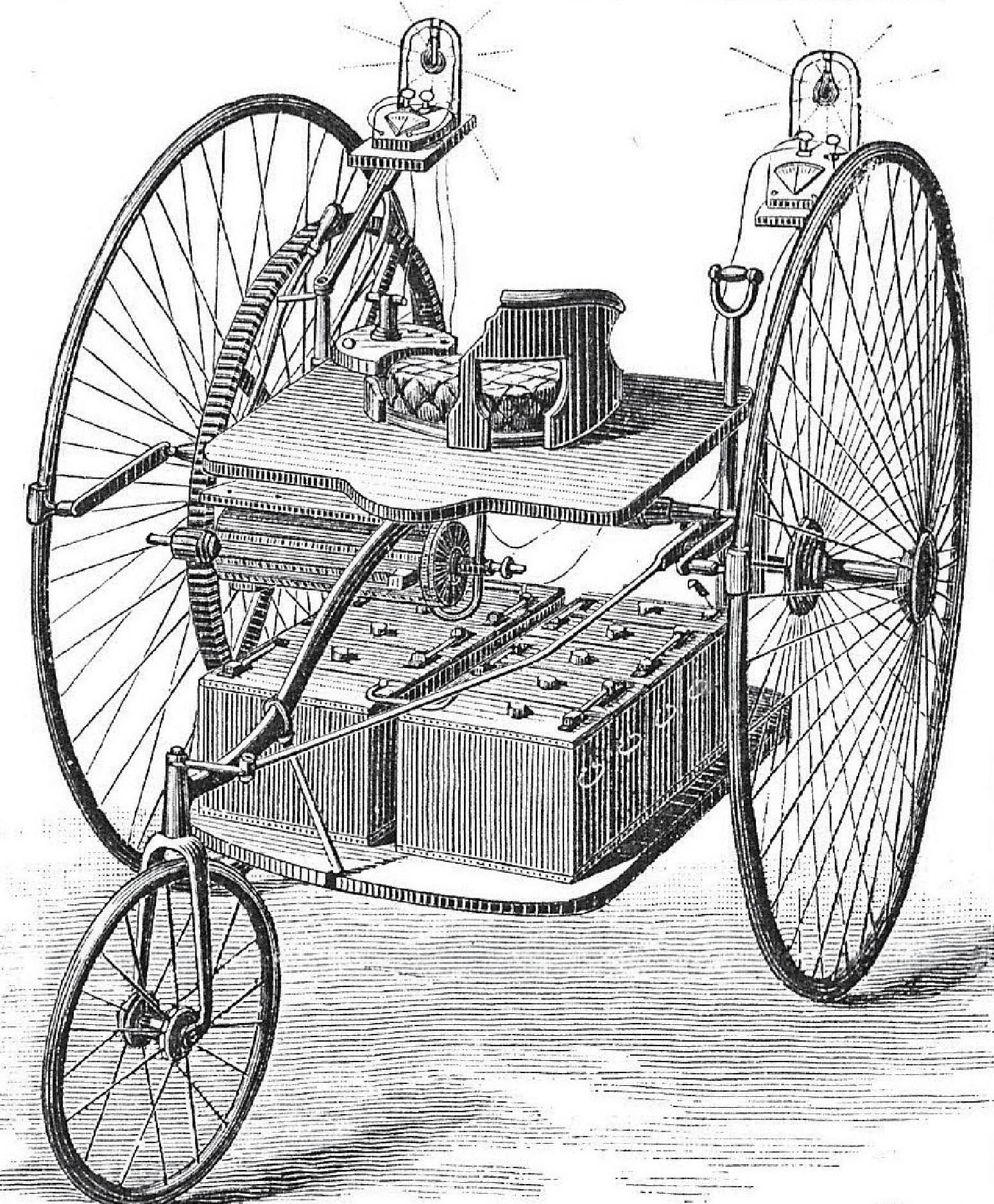 Gustave Trouv added batteries and an electric motor to a British-made tricycle - photo 3