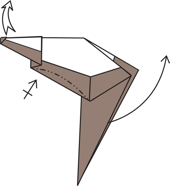 Inside-reverse fold the tail paper up Pull up the head paper and recrease - photo 17