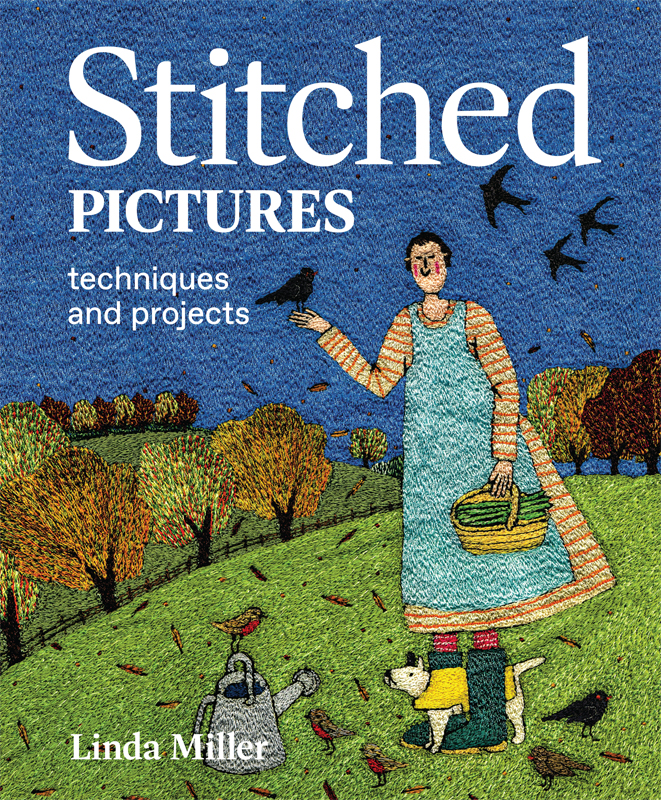 Stitched PICTURES Blackbird Garden by Linda Miller 23 17cm 9 6in free - photo 1