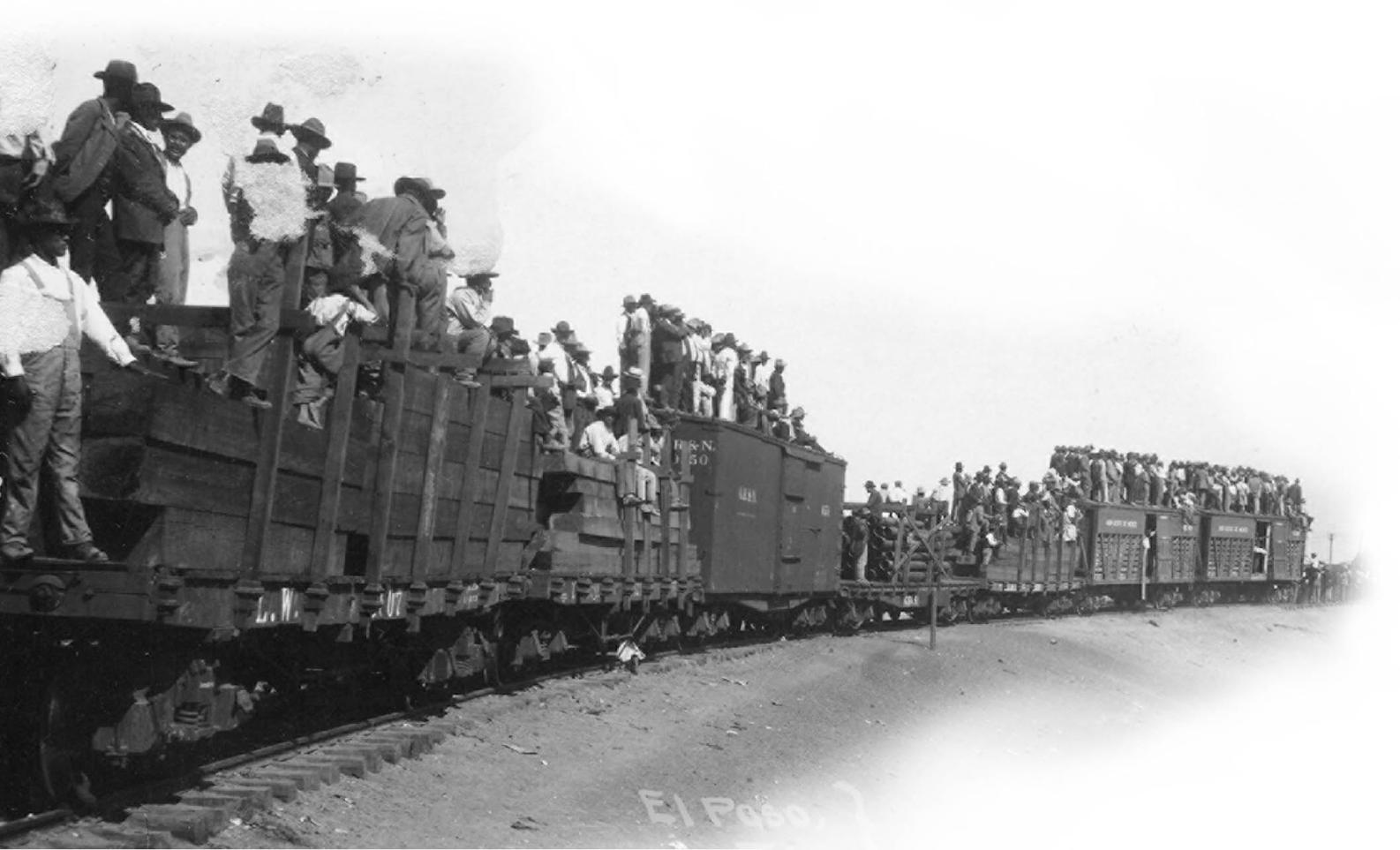 Residents of El Paso perch on rail cars in the city railroad yards observing - photo 2