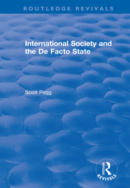 Scott Pegg International Society and the De Facto State