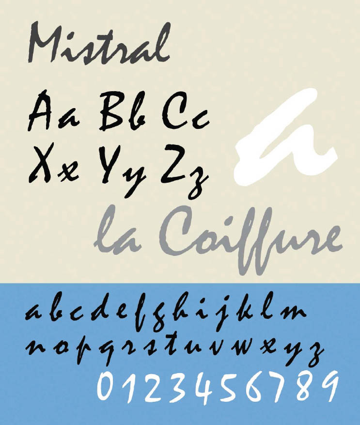 The typographic font Mistral conceived by Roger Excoffon France in the 1950s - photo 5