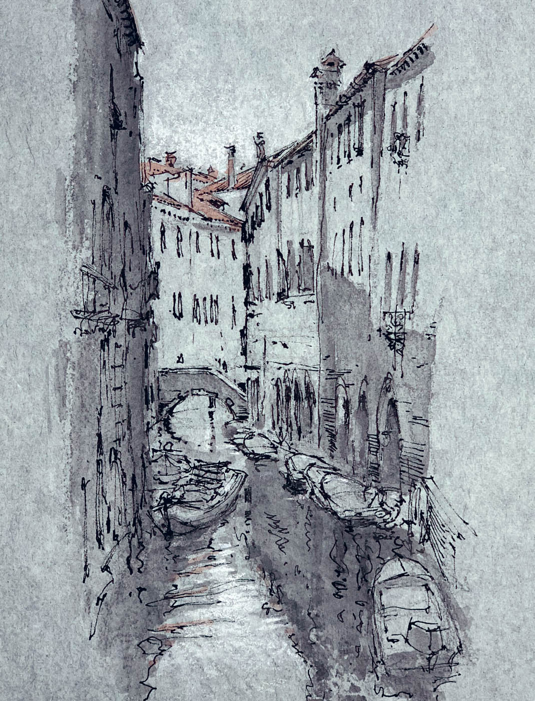 Venice Canal Ink and watercolor on handmade paper MATERIALS AND TOOLS - photo 6