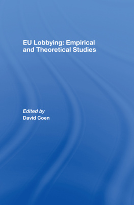 David Coen - Eu Lobbying: Empirical and Theoretical Studies
