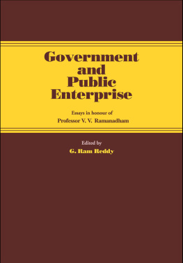 G. Ram Reddy Government and Public Enterprise: Essays in Honour of Professor V.V. Ramanadham