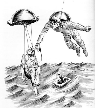 A sea rescue using anti-gravity backpacks A firefighting crew with an - photo 4