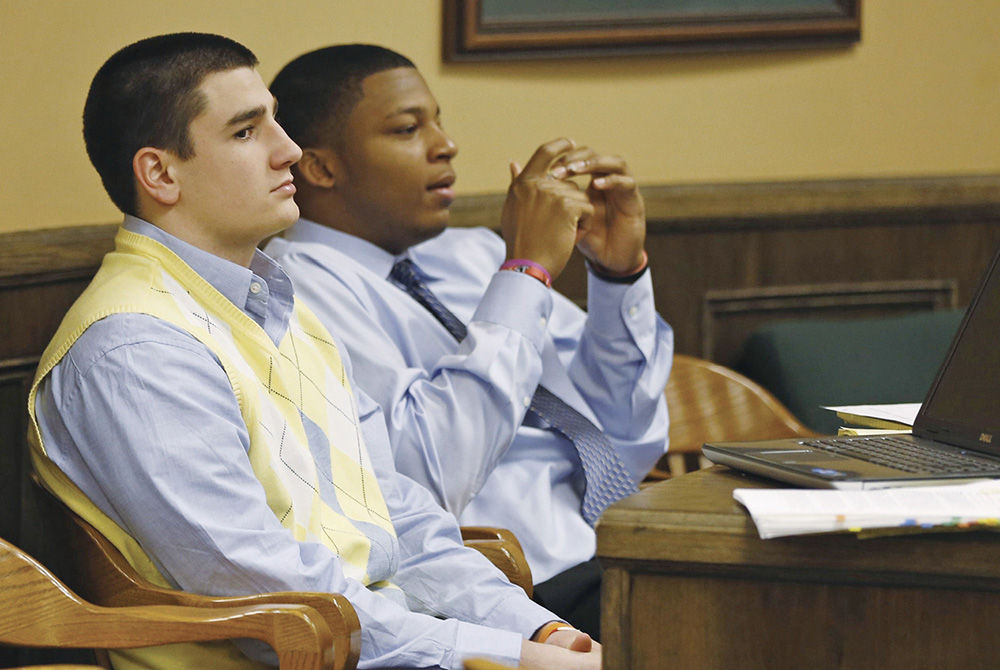 Trent Mays left and Malik Richmond right sit in juvenile court during a - photo 4