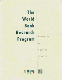 title World Bank Research Program 1999 Abstracts of Current Studies - photo 1