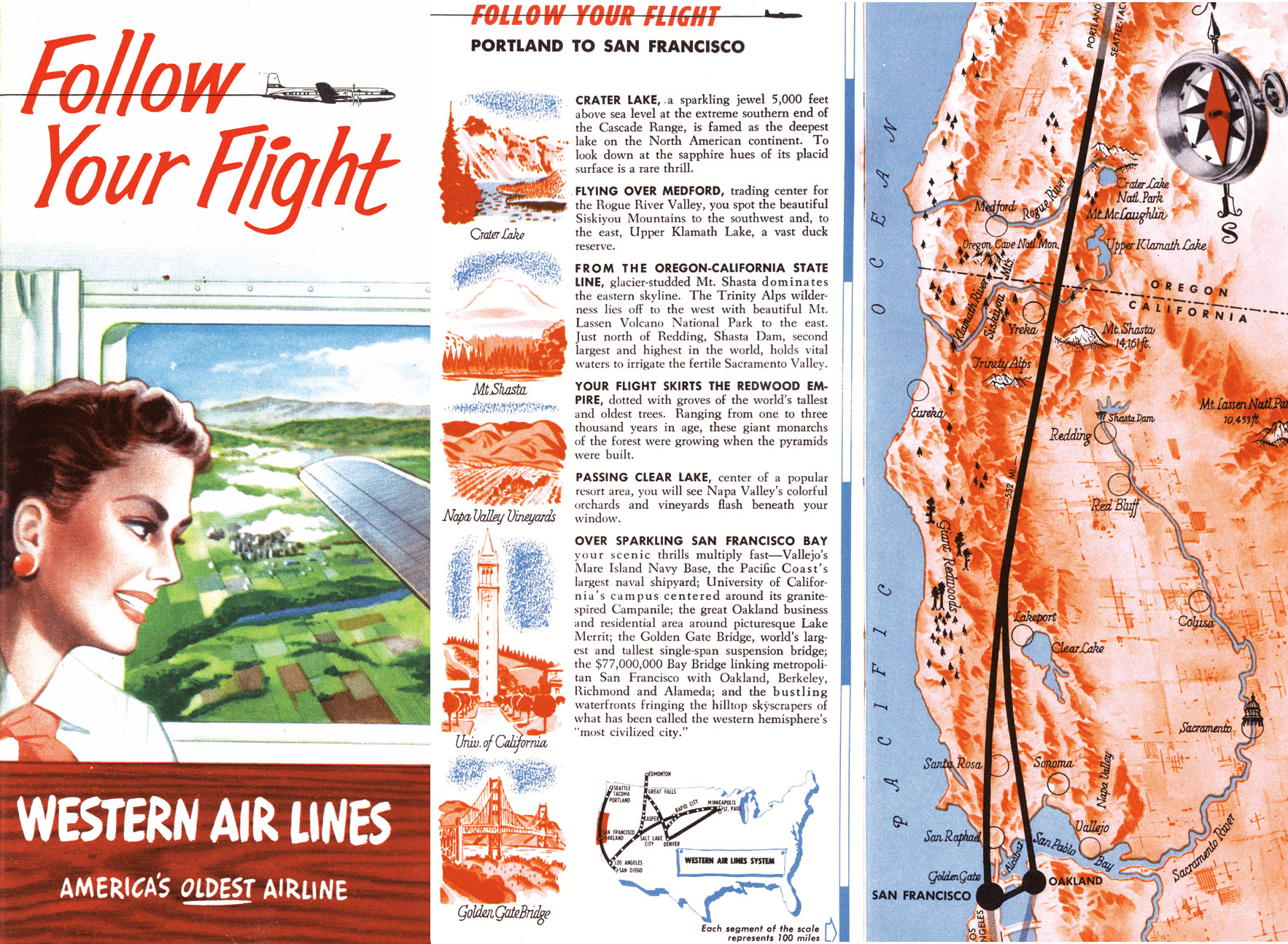 Western Air Lines 1953 guide Follow Your Flight Passengers consult a 1939 - photo 5