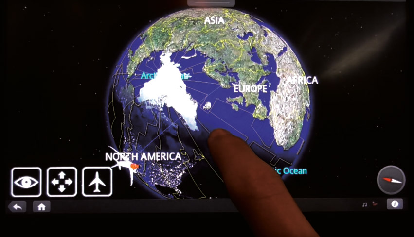 New scalable seat-back screens by flightpath3dcom have live route maps with - photo 7