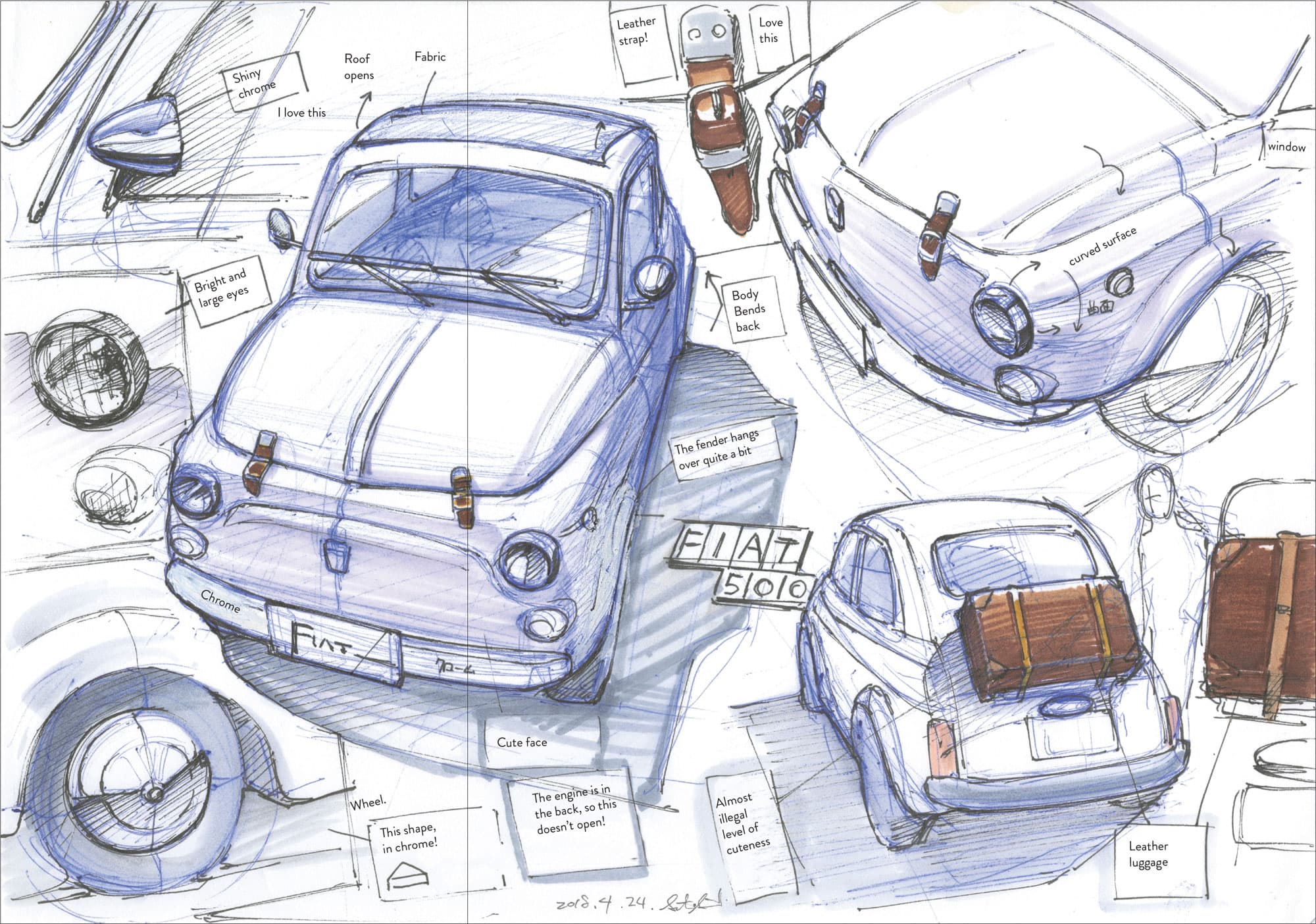 Fiat Nuova 500 Heres whats amazing about Mr Sato Dynamic drawings that - photo 9