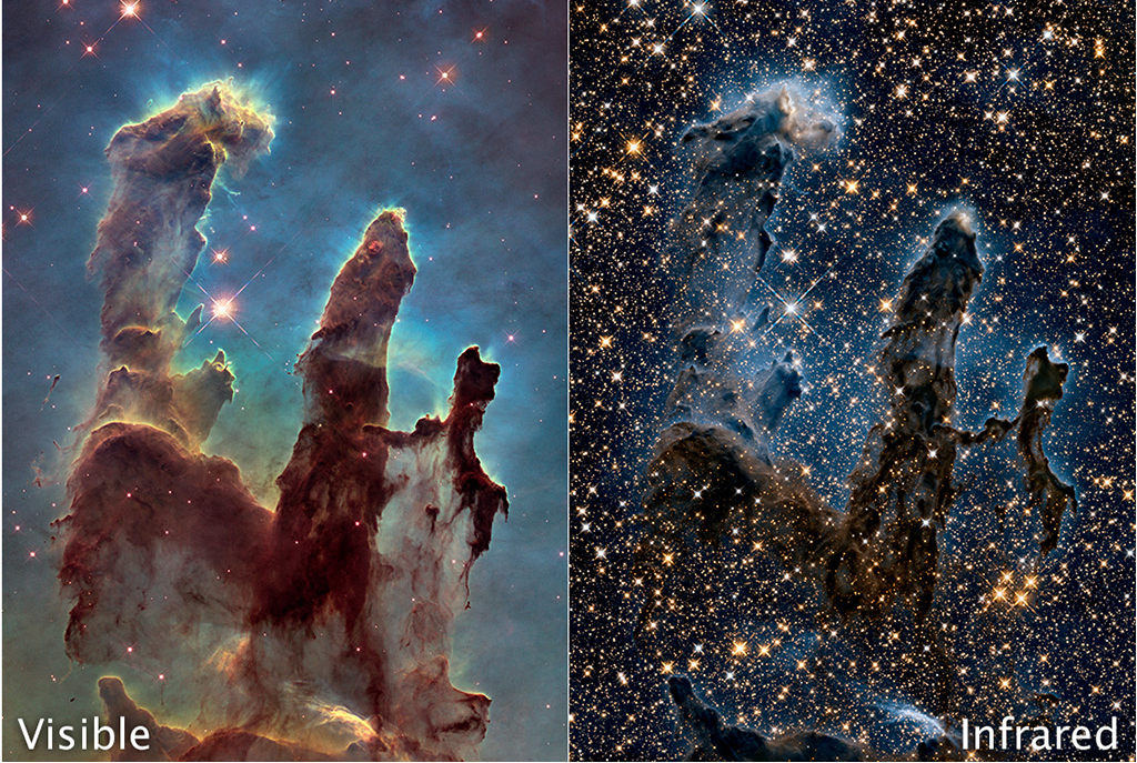 Hubbles infrared view of the Pillars of Creation reveals details within the - photo 6