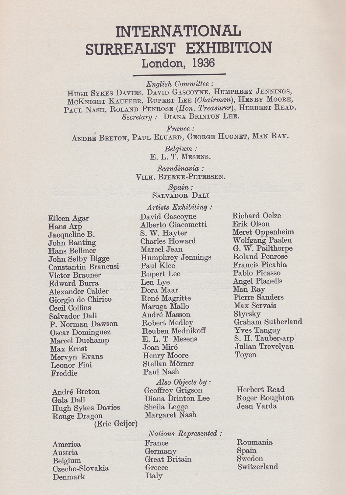 List of artists included in the 1936 International - photo 7