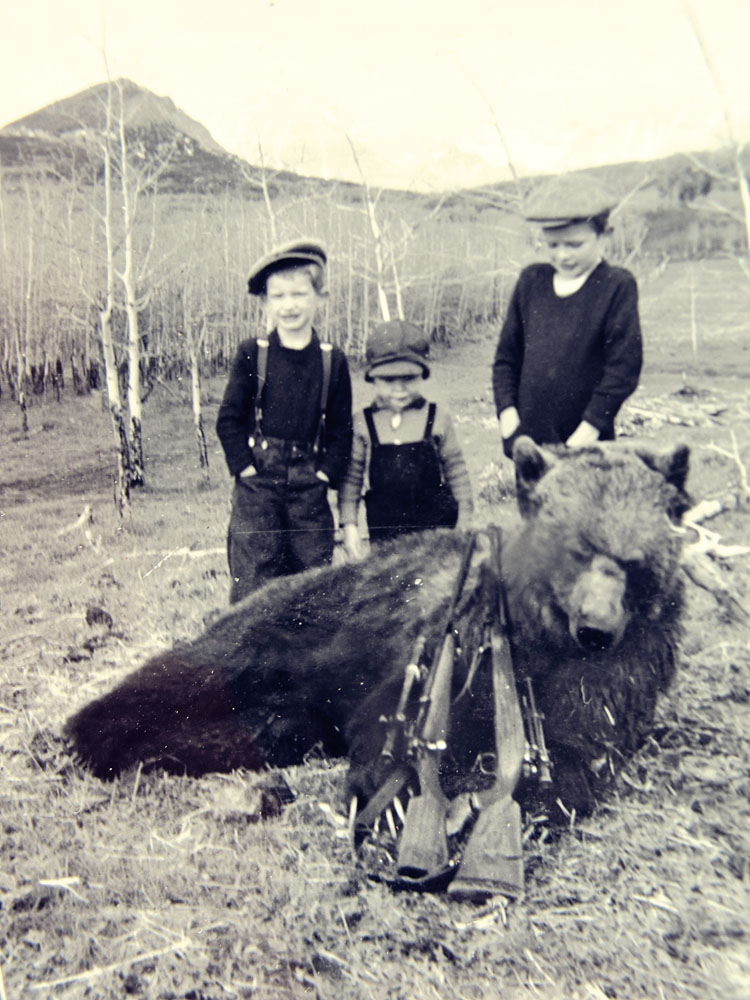 Charlie with brothers and dead grizzly in 1947 PHOTO CHARLIE RUSSELLCharlie - photo 34