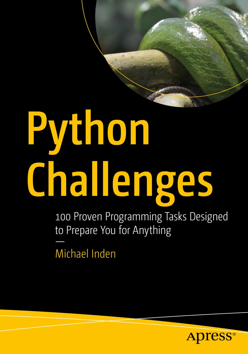 Book cover of Python Challenges Michael Inden Python Challenges 100 - photo 1