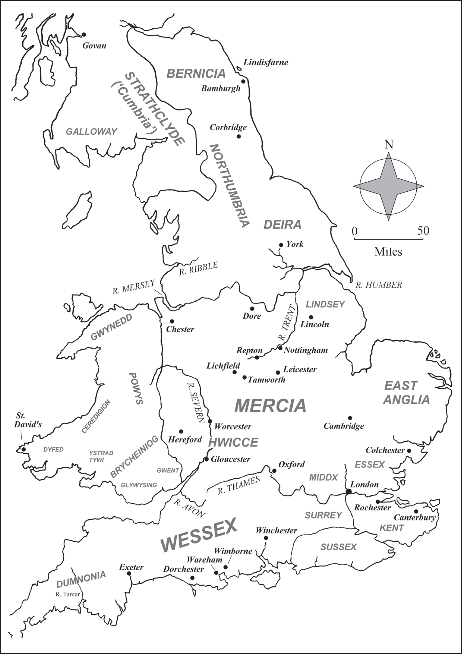 Map 1 Anglo-Saxon England and Wales on the eve of the Danish invasions c 865 - photo 4