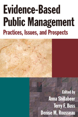 Anna Shillabeer - Evidence-Based Public Management: Practices, Issues and Prospects