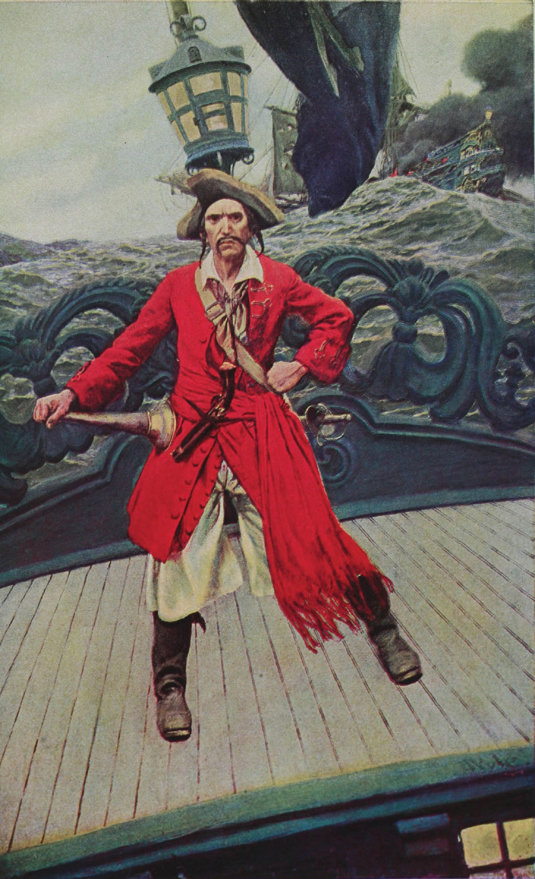 A pirate captain Grabbing the wheel of the ship from his first mate the old - photo 4