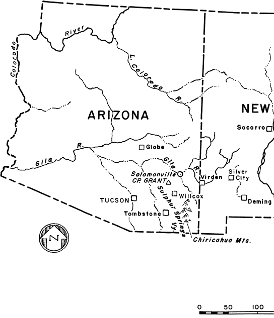 Map 1 Arizona New Mexico and West Texas with place names in John Meadowss - photo 9