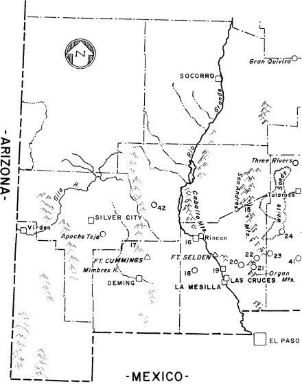 Map 2 Southern New Mexico with places mentioned in John Meadowss - photo 11