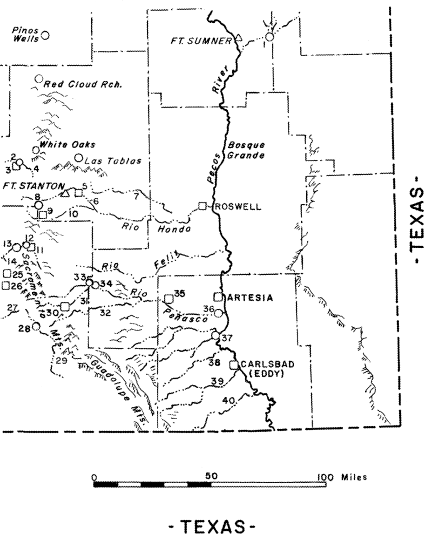 Map 2 Southern New Mexico with places mentioned in John Meadowss - photo 12