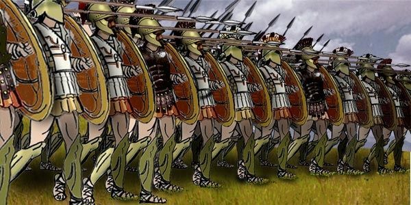 A modern illustration depicting an Ancient Greek phalanx formation About - photo 1