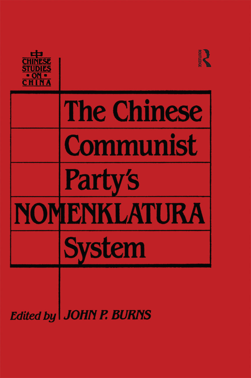 The Chinese Communist Partys NOMENKLATURA System CHINESE STUDIES ON CHINA - photo 1