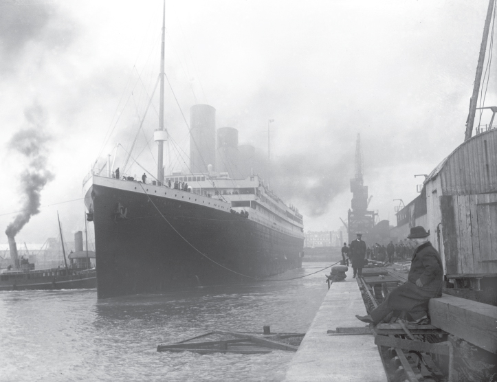 Noon 19th April 1912 The Titanic is pulled away by tugs from the White Star - photo 3