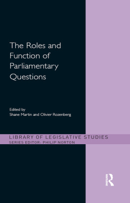 Shane Martin - The Roles and Function of Parliamentary Questions