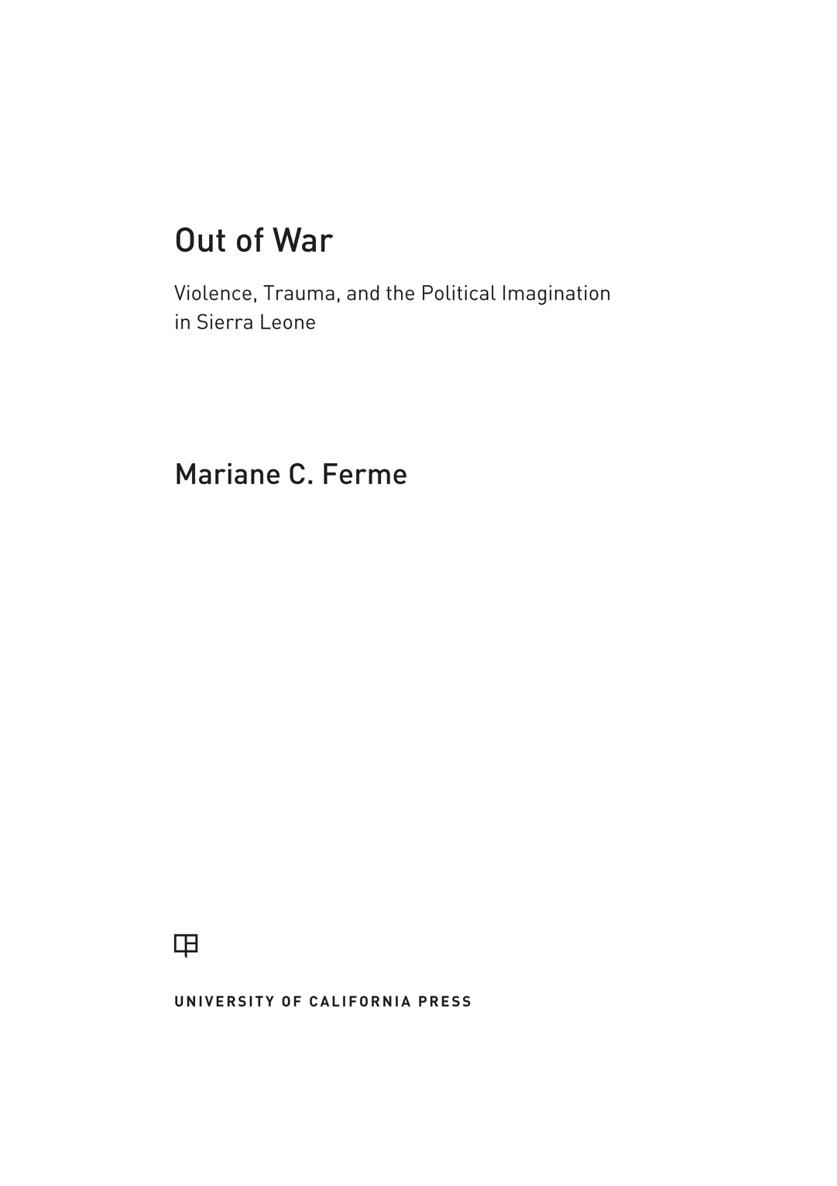 Out of War Out of War Violence Trauma and the Political Imagination in - photo 1