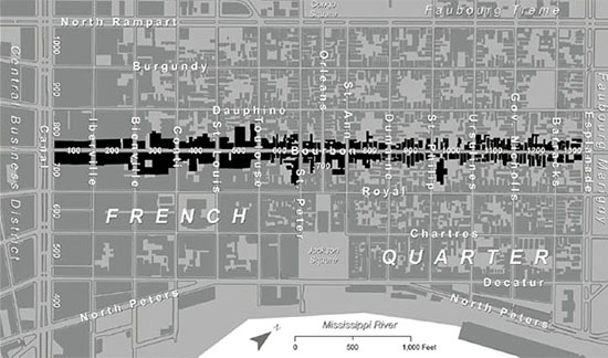 French Quarter street names numbers and structural footprints with buildings - photo 1