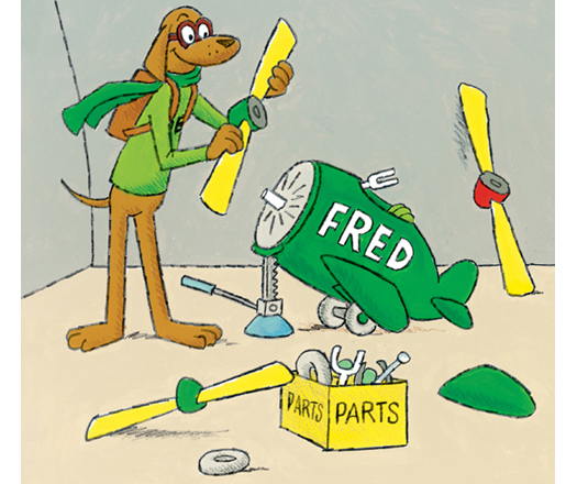 Fred put a new part on his green airplane Ted checked the oil in his red - photo 8