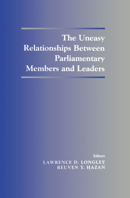 Reuven Y. Hazan Special Issue on the Uneasy Relationships Between Parliamentary Members and Leaders