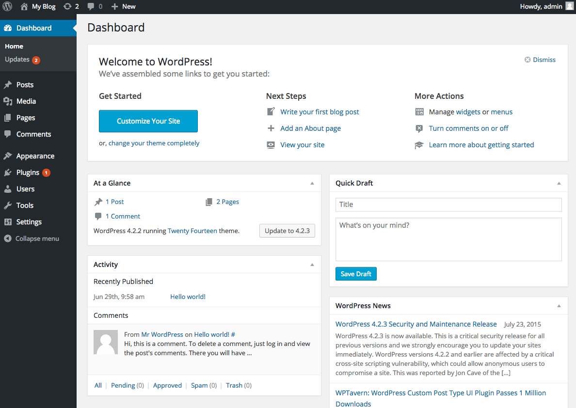 Figure 1-2 The WordPress dashboard source WordPressorg Nonetheless over - photo 3