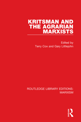 Terry Cox - Kritsman and the Agrarian Marxists