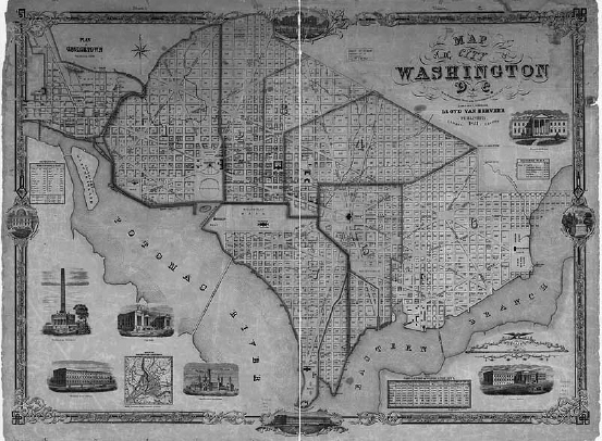 Map of the city of Washington 1851 Lloyd Van Derveer Camden NJ - photo 3