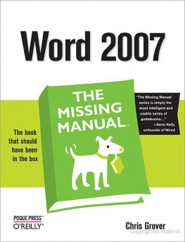 Chris Grover - Word 2007 The Missing Manual