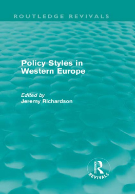 Jeremy J. Richardson - Policy Styles in Western Europe