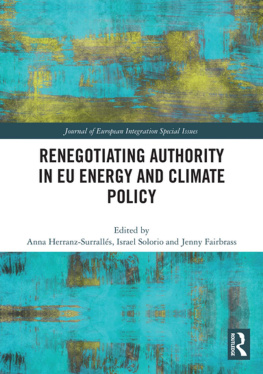 Anna Herranz Surrallés Renegotiating Authority in EU Energy and Climate Policy
