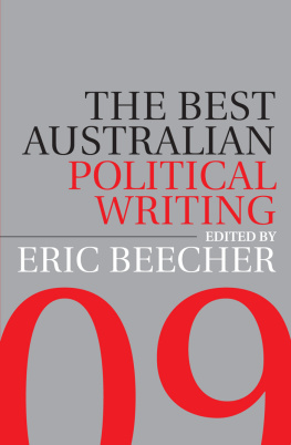 Eric Beecher The Best Australian Political Writing 2009