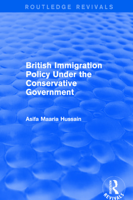 Asifa Maaria Hussain British Immigration Policy Under the Conservative Government